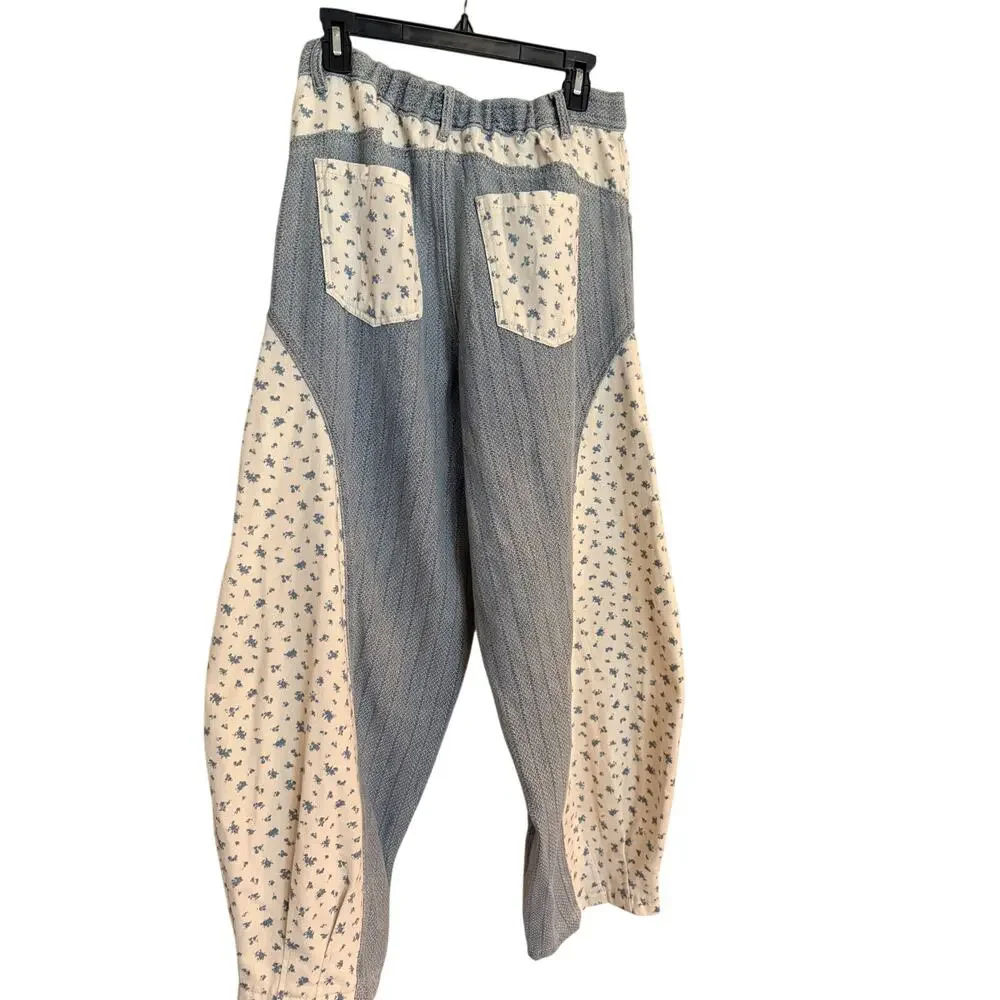 POL Small Cream & Denim Joggers
